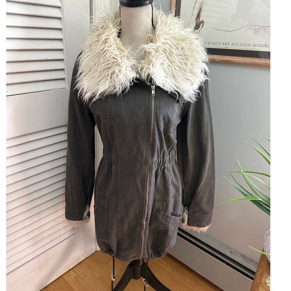 Some Days Lovin Jacket Womens XS Gary Shag Collar Scandi Parka Indie Edgy Boho